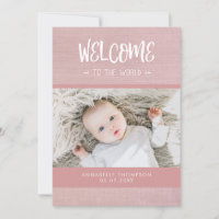 Bienvenue dans le monde rose Burlap bébé naissance