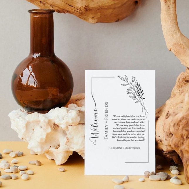 Faire-part Bienvenue de mariage en écriture moderne & weekend (Créateur téléchargé)