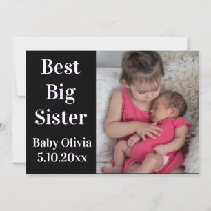 Faire-part Big Sister New Sibling Photo