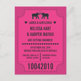 Faire-part Billet Carnaval Enregistrer la date Carte postale