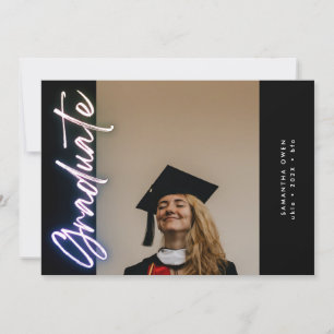 Faire-part Black Elegant Ombre Neon Grad Photo