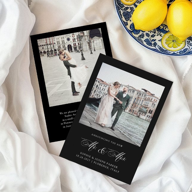Faire-part Black | Mariage photo italien Elegance (Créateur téléchargé)