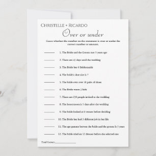 Faire-part Black Over ou sous la douche nuptiale jeu