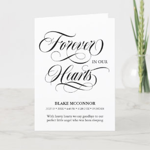 Faire-part Black White Forever Dans Nos Coeurs Baby Memorial