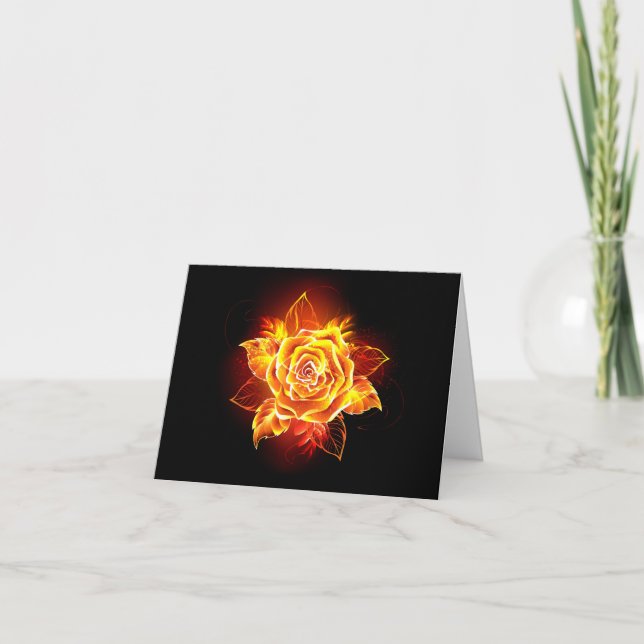 Faire-part Blooming Fire Rose (Devant)