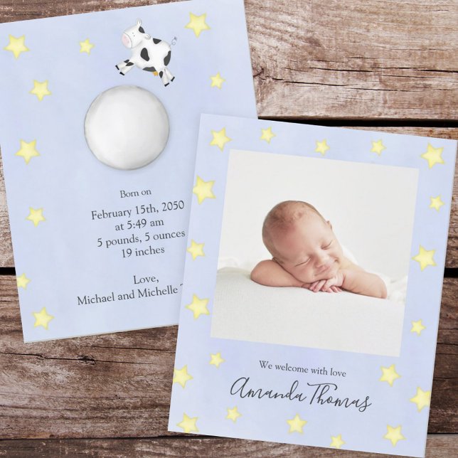 Faire-part Blue Baby Photo Nursery Rhyme Custom (Créateur téléchargé)