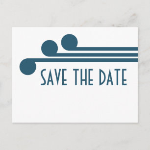 Faire-part Blue Simple Deco Chic Enregistrer la carte postale