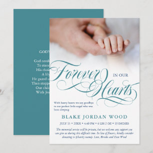 Faire-part Blue Turquoise pour toujours dans nos coeurs Baby 