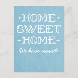 Faire-part Blue Whimsical Home Sweet Home Carte postale