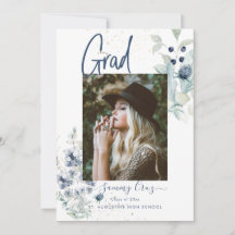 Boho Aquarelle Fleurs de coton Graduation