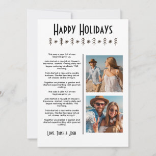Faire-part Boho Christmas Card Photo Family Update