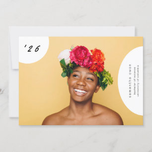 Faire-part Boho Pop Fun University Senior Graduate Two Photo