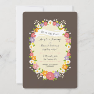 Faire-part Boho Rustic Floral Mariage