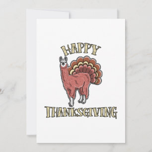 Faire-part Bon thanksgiving Llama Alpaca Turquie faire un cad