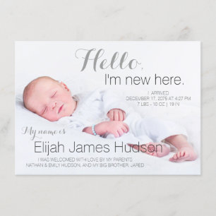 Faire-part Bonjour Baby Boy Annonces de naissance
