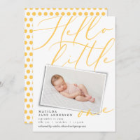 Bonjour moderne 1 photo mignonne typographie jaune