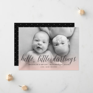 Faire-part Bonjour Petites Jumelles Chic Photo Naissance