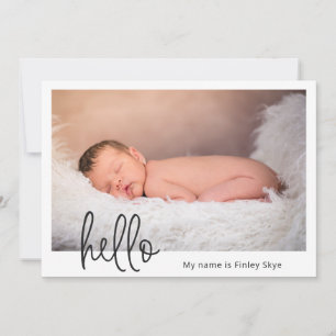 Faire-part Bonjour Simple bébé photo moderne naissance