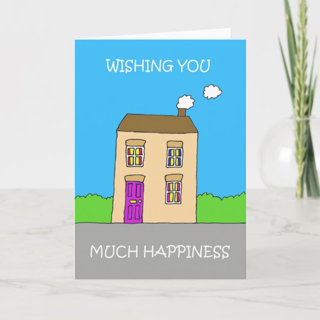 Faire-part Bonne Nouvelle Maison, Fun Cartoon House. (Devant)