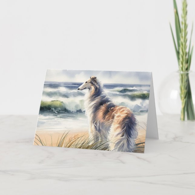 Faire-part Borzoi Sur La Dune (Devant)