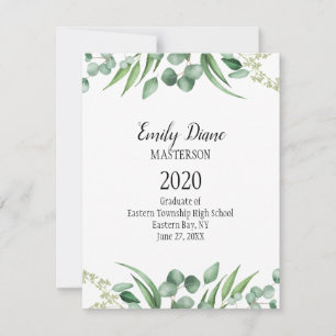 Faire-part botanique d'obtention du diplôme de