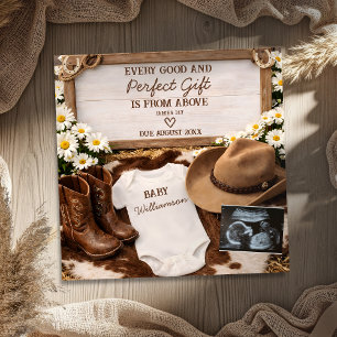Faire-part Bottes de Cowboy Country Bébé Révélation Grossesse