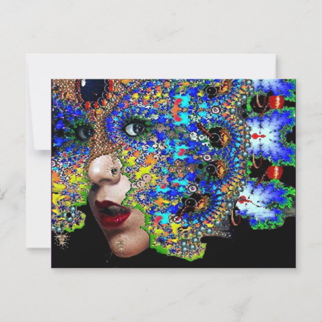 Faire-part Boule de costume mascarade EPHÉMERAL, saphir bleu (Devant)