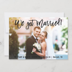 Faire-part Bracelet Script Nous Avons Marié Couple Photo