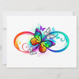 Faire-part Bright infinity with rainbow butterfly