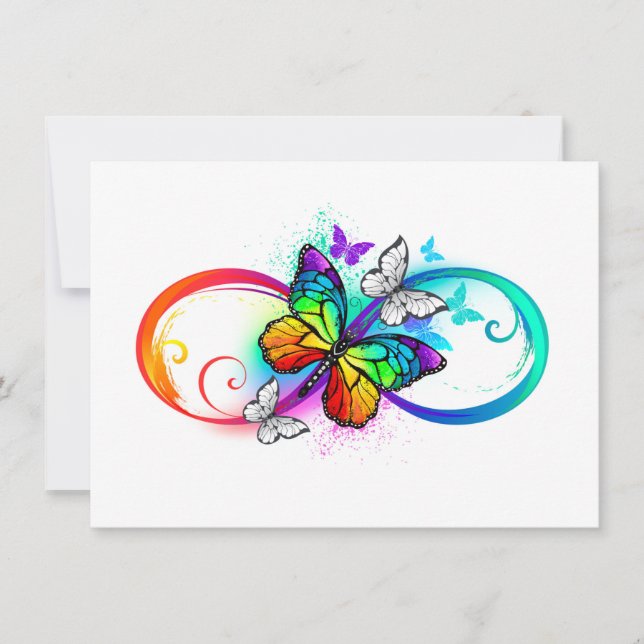 Faire-part Bright infinity with rainbow butterfly (Devant)