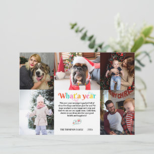 Faire-part Bright Nouvel An en revue 5 photo collage grille