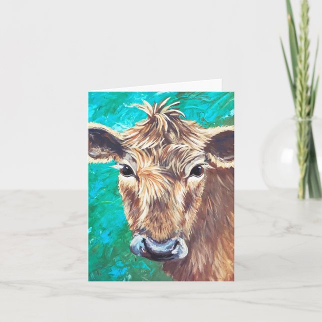 Faire-part Brown Cow Folded Card (Devant)