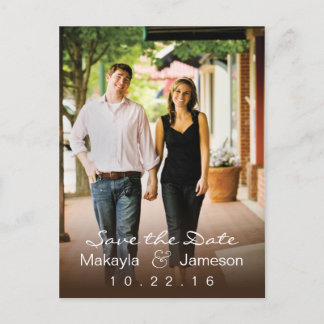 Faire-part Brown Fade Photo Enregistrer la carte postale Date