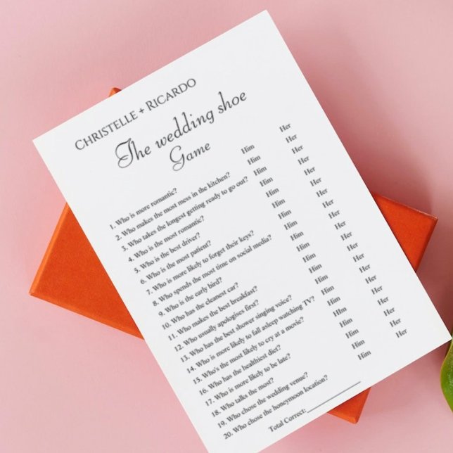 Faire-part Brûlé orange mariage jeu de chaussures, jeu de dou (Créateur téléchargé)