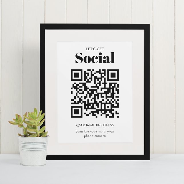 Faire-part Budget Simple Permet d'obtenir social QR Code médi (Front)