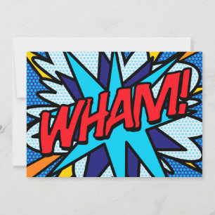 FAIRE-PART BULLE DE TEXTE AMUSANTE RÉTRO WHAM VOTRE MESSAGE
