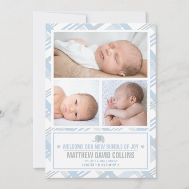 Faire-part Bundle of Joy, Boy Birth Annonces (Devant)