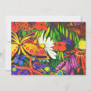 Faire-part Butterfly Floral Or naturel Métal