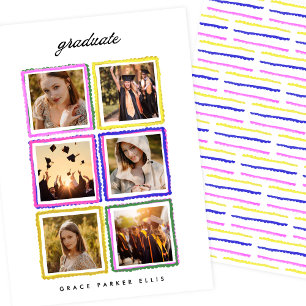 Faire-part Cadres de collage de photos rétro pour la remise d