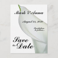 Calla Lily Enregistrer la carte postale Date