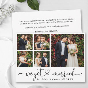 Faire-part Calligraphie Cœur Mariage Après-Partie 5 Photos