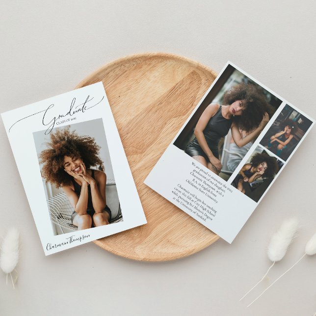 Faire-part Calligraphie de script moderne 4 Diplôme photo (Créateur téléchargé)