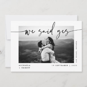 Faire-part Calligraphie Minimale Moderne Nous Avons Dit Oui M
