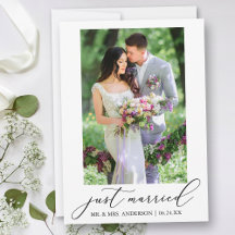 Calligraphie minimaliste Photo Juste Marié Mariage