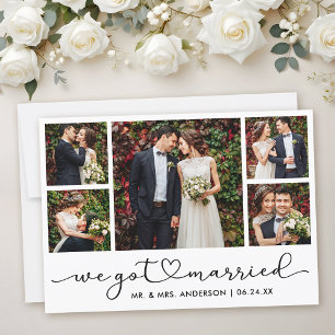 Faire-part Calligraphie moderne Coeur Script 5 Mariage photo