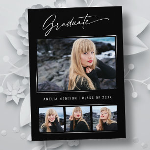 Faire-part Calligraphie moderne Encre Script 4 Diplôme photo