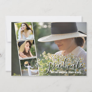 Faire-part Calligraphie Moderne Tendance Collage Photo 4 Dipl