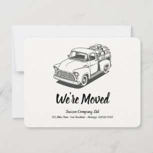 Faire-part Camion des années 50 N&B Personnaliser Adresse du 