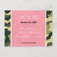 Camo militaire camouflage & rose carte postale Sav