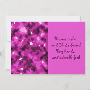 Faire-part Camouflage rose Bébé Fille Naissance Annouement